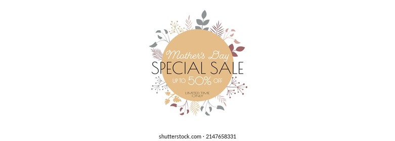 Mother's Day Sale banner. Modern minimal design for Sales. Flat vector illustration.	