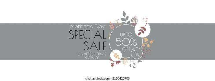 Mother's Day Sale banner. Modern minimal design for Sales. Flat vector illustration.