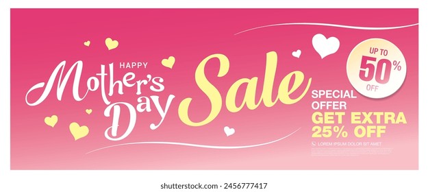 mothers day sale banner vector illustration