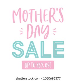 Mother's Day Sale Discount Clearance Vector Text Sign Background for Posters, Flyers, Business, Retail, Shops, Social Media