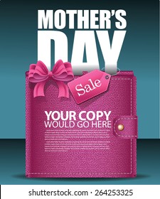 Mothers Day Sale Wallet Background EPS 10 Vector Illustration For Greeting Card, Ad, Promotion, Poster, Flier, Blog, Article, Social Media, Marketing, Flyer, Web Page, Signage