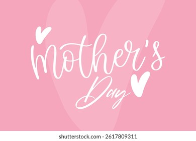 Mother's Day Script Pink Hearts