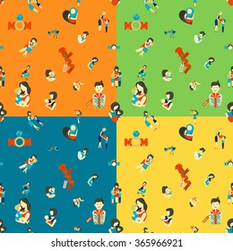 Mothers Day Seamless Pattern
