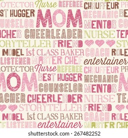 Mother's Day seamless word pattern