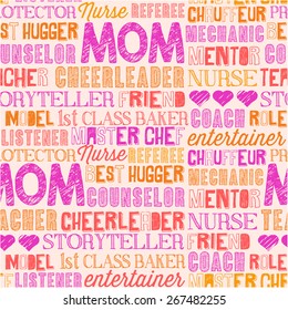 Mother's Day seamless word pattern