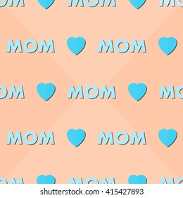 Mother's Day seamless word pattern. / Pastel Color