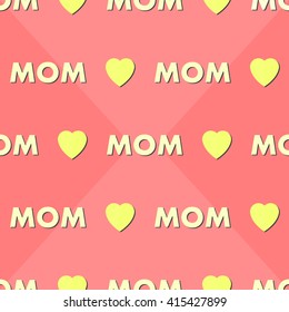 Mother's Day seamless word pattern. / Pastel Color