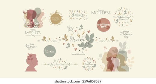 Mother's Day set. Modern design.