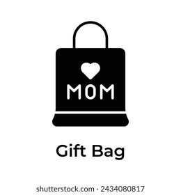 Mothers day shopping bag icon in trendy design style