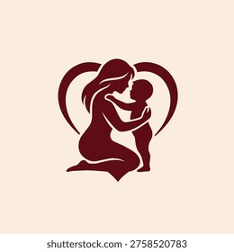 mother's day silhouette vector logo 