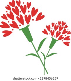 mother's day simple red carnation illustration
