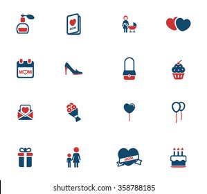 Mothers day simply icons for web