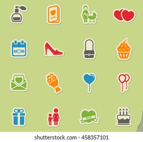 Mothers day simply symbols for web icons