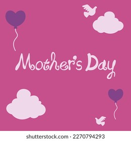mother's day sky flat illustration