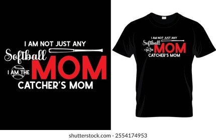 Mother's Day Softball T-Shirt Design Template, Mom Gift 