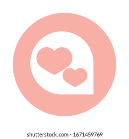 mothers day, speech bubble hearts love decoration vector illustration block style icon