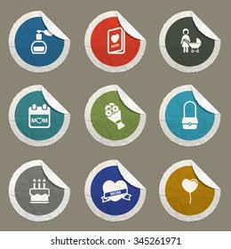 Mothers day sticker icons for web
