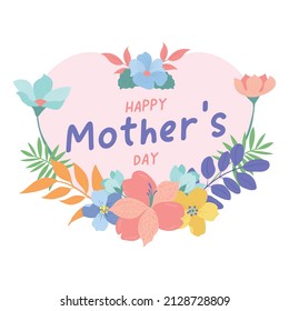 Mother's day. Sticker, set, stamp, logo - hand made, flowers, colorful, spring. Happy Mother's day cute ready-to-use tags. Vector illustration. Eps 10