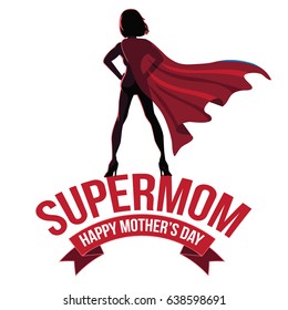 Mothers Day Supermom Design. EPS 10 Vector.