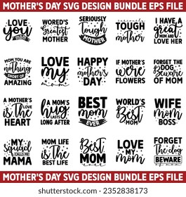 Mother's Day SVG Design Bundle And Mother's Day Sublimation File eps format digital download