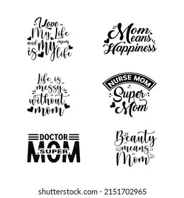 Mothers Day Svg T Shirt Design vector Set