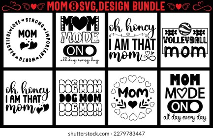 Mothers day svg t shirt design bundle, Set of mother's day quotes.Hand-drawn poster with hand lettering. 