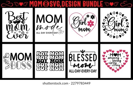 Mothers day svg t shirt design bundle, Set of mother's day quotes.Hand-drawn poster with hand lettering. 