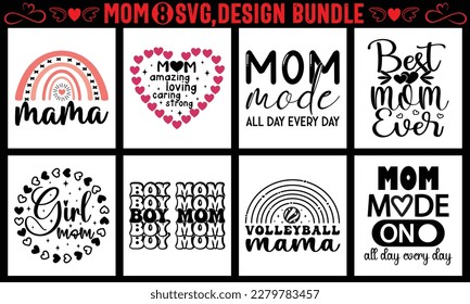 Mothers day svg t shirt design bundle, Set of mother's day quotes.Hand-drawn poster with hand lettering. 