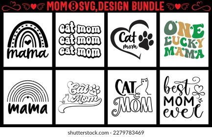 Mothers day svg t shirt design bundle, Set of mother's day quotes.Hand-drawn poster with hand lettering. 