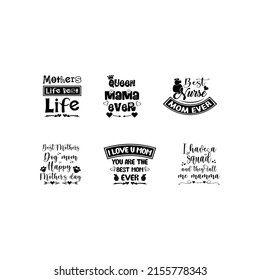 Mothers day svg vector design set t-shirt design