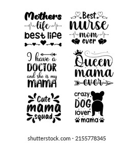 Mothers day svg vector design set t-shirt design
