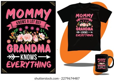 Mothers Day t shirt design with flowers and Nurse t shirt design or Mommy Funny shirt design and template