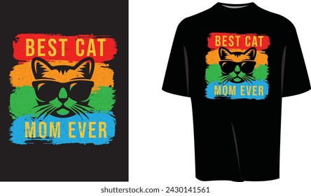 Mother's day t shirt design ( best cat mom ever )