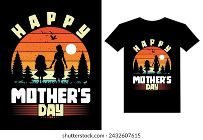 Mother's day t shirt design happy mother's day typography custom t shirt template design