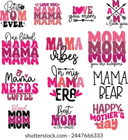 Mother's Day T shirt Design, Mom T shirt, Retro Mother's Day Design Template