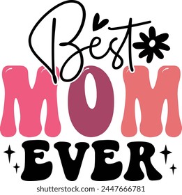 Mother's Day T shirt Design, Retro Mother's Day T shirt Design Template.