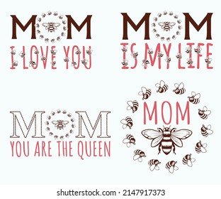 Mothers Day T Shirt designs with a few attractive quotes.