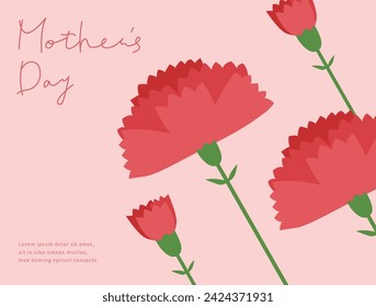 Mother's day template with carnation illustration.