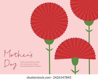 Mother's day template with carnation illustration.