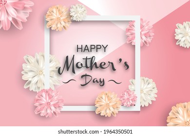 mother's day template and pink background 