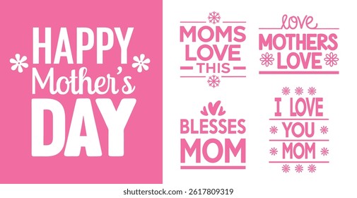 Mother's Day Text Elements Set