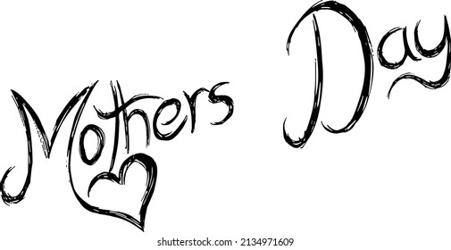 Mother's day text sign illustrion on white background