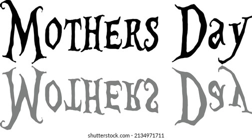 Mother's day text sign illustrion on white background