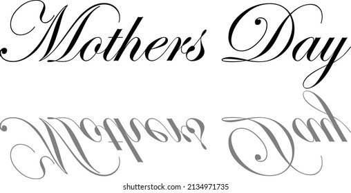 Mother's day text sign illustrion on white background