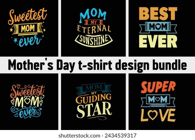 Mother's Day T-Shirt Design Bundle. mom t-shirt designe