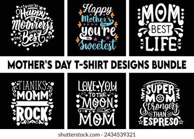 Mother's Day T-Shirt Design Bundle. mom t-shirt designe