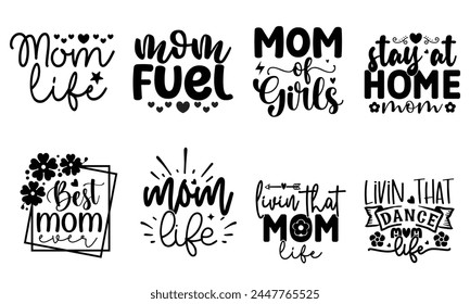 Mother's Day T-Shirt Design Bundle, EPS File