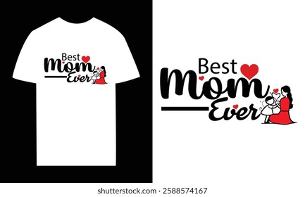 Mother's Day T-shirt Design For Print, Poster, Card, Mugs, Bags, Invitation, And Party.Mother's day t shirt design, t shirt design concept, t shirt design template