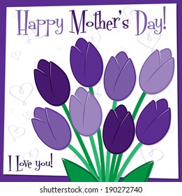 Mother's Day tulip card in vector format.
