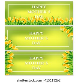  mother's day tulip yellow. Vector illustration EPS10